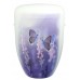 Hand Painted Biodegradable Cremation Ashes Funeral Urn / Casket - Butterflies in Violet on Matt White